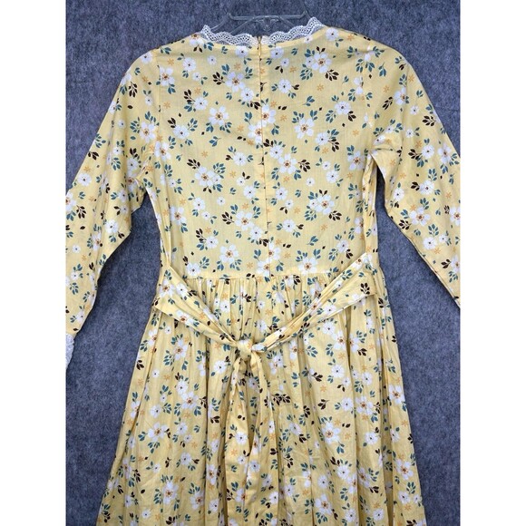 Scarlet Darkness Dress Floral Prairie Pioneer Cottagecore Modest Girls Sz 12-13Y - Picture 4 of 10